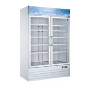 Omcan USA 50075 53" 2 Glass Door Freezer Merchandiser in White, 45 cu. ft. 1 image