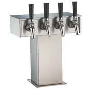 Perlick 3780-2B Tee Tower - Air-Cooled Beer Dispenser, Steel Finish, 2-Tap 630SS Faucets 1 image