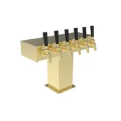 Perlick 3780-3BTF Tee Tower - Air-Cooled Beer Dispenser, Brass-Finished Steel, 3 630SSTF Faucets 1 image