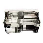 Perlick MOBS-66TE-S Signature 66" Stainless Steel Mobile Bar with Ice Chest and Sink  1 image