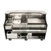 Perlick MOBS-66TS-S 66" Stainless Steel Mobile Bar with Ice Chest and Sink 1 image