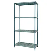Quantum WR74-1472WPM Wire Plastic Mat Shelving Unit, Stationary, 4-Tier 1 image