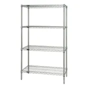 Quantum WR74-3072P NSF 4 Shelf Green Epoxy Wire Shelving Starter Kit - 72" x 30" x 74" 1 image