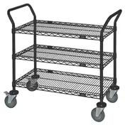 Quantum WRC-1860BK-3 Utility Cart with Black Epoxy Antimicrobial Finish 1 image