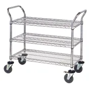 Quantum WRC-2130-3 Wire Utility Cart with Wheels, 3 Shelves 1 image
