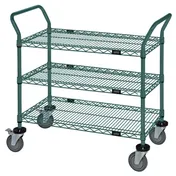 Quantum WRC-2136P-3 Portable Utility Cart with 3 Wire Shelves 1 image