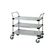 Quantum WRC-2436-3G Galvanized Solid 3-Shelf Utility Cart - 24" x 36" x 37-1/2" 1 image