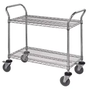 Quantum WRSC-1860-2 Stainless Steel Utility Cart with 2 Wire Shelf 1 image