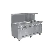 Royal Range of California RR-G72 72" Gas Restaurant Range w/ 72" Full Griddle, (2) Standard Ovens, 190.000 BTU 1 image