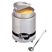 APW Wyott RW-1V-SP Round 7 Qt. Countertop Food Warmer with Inset, Hinged Lid & Ladle 1 image