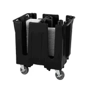 Vollrath SAC-6-06 Traex Adjustable Dish Caddy, 32.75W x 27.5D x 30.5H, 6 Compartments, 330 Plate Capacity, Black Plastic, NSF 1 image