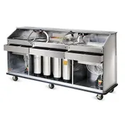 FWE SBBC-5 50 lb. Ice Bin Removable Speed Rack-59" Portable Bar-Stainless Steel Exterior 1 image