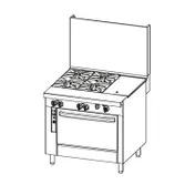 Southbend P36C-BBG 36" Gas Heavy Duty Range w/ (4) Open Burners, 12" Griddle Right, (1) Cabinet Base, 172.000 BTU 1 image