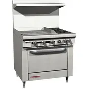 Southbend S36D-2GL 36" Gas Restaurant Range w/ (2) Open Burners, 24" Griddle Left, (1) Standard Oven, 139.000 BTU 1 image