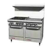 Southbend S48EE-4G 48" Gas Restaurant Range w/ 48" Full Griddle, (2) Space Saver Ovens, 150.000 BTU 1 image