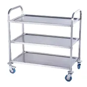 Serv-Ware UC-1630S3A Metal Rolling Utility Transport Cart with 3 Shelf 1 image