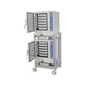Sterling SP240-6-1-AF DCA DBL 12 Pan Electric Convection Steamer, (2) Stacked, Stand w/ Casters 1 image