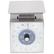 Edlund SR-1 1-9 lb Stainless Portion Scale, 16 oz/1/8 oz Graduation, Rotating Vertical Dial, 6-7" Platform 1 image