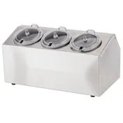 Steril-Sil CC-LTC-3SW - 3-Comp Insulated Dispenser, Silver Includes SC-750 + HC-20-X Lids Made in USA 1 image