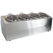 Steril-Sil CC-LTC-4SW - 4-Hole Ice-Cooled Condiment Dispenser, Steel, SC750 Containers & Lids, USA 1 image