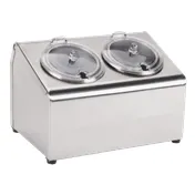 Steril-Sil LTC-2SW Condiment Dispenser, 2-Hole Non-Insulated, Stainless Steel Silver, 2 Compartments 1 image