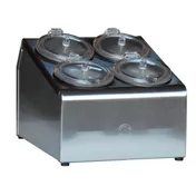 Steril-Sil TC-4SW Condiment Dispenser, 4-Hole, 2x2, Non-Insulated, Stainless Steel, Silver 1 image