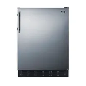 Summit CT66BK2SS 23" Reach-In Undercounter Refrigerator Freezer, Black Cabinet Stainless Steel Door, 4.9 cu. ft. 1 image