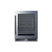 Summit SDHG2443 Glass Door Merchandiser Refrigerator, 3.5 cu.ft, Black Cabinet, Dimmable LED 1 image