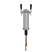 Talos 1042260-00 Draft Beer Tower, Counter Mount, Air-Cooled, 2-Tap, 304 Steel Tube, Chrome Finish 1 image