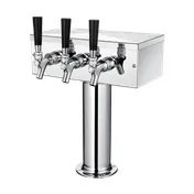 Talos 1044302-00 T-Type 3-Way Draft Beer Tower, Countertop, 3 Tap Steel Finish, PVC Tubing 1 image