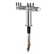 Talos 1045665-00 T-Shaped Draft Beer Tower, Countertop, 6-Tap Glycol-Cooled, 304 Tube, Chrome Finish 1 image