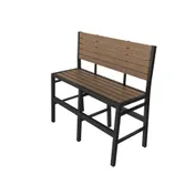 Tarrison ASG370B3BLCO Ace Bench, 49"W 18 3/5"D x 34"H, Bar Height, Plywood Slats, Rust Proof Aluminum Frame, Black Finish 1 image