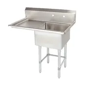 Tarrison TA-CDS124L16-KIT 51" One Compartment Sink, 24"W x 24"L Bowl With Left-Hand Drainboards 1 image