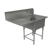 Tarrison TA-CDS124L-KIT 51" One Compartment Sink, 24"W x 24"L Bowl With Left-Hand Drainboards 1 image