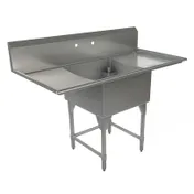 Tarrison TA-CDS124LR-KIT 60" One Compartment Sink, 24"W x 24"L BowlWith 2 Drainboards/18 gauge 1 image