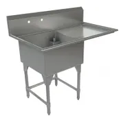 Tarrison TA-CDS124R-KIT 51" One Compartment Sink, 24"W x 24"L Bowl With Right-Hand Drainboards 1 image