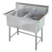 Tarrison TA-CDS22416-KIT 54" Two Compartment Sink, 24"W x 24"L Bowl Without Drainboard -16 Gauge 1 image
