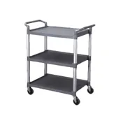 Thunder Group PLBC3316G 3 Tier Gray Plastic Utility Bus Cart 1 image