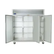 Traulsen G31011 76" 3-Solid Door Reach-In Freezer, Top Mounted, 69 cu. ft., Stainless Steel Front, Aluminum Sides 1 image