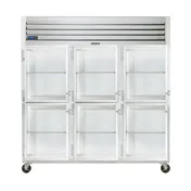 Traulsen G3200 76" 3-Section Reach-In Refrigerator w/ 6 Glass Half-Doors, Top Mount, 70 cu. ft. 1 image