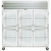 Traulsen G32001 76" Reach-In Refrigerator w/ 6 Glass Half-Doors (hinged left/left/right), Top Mount, 70 cu. ft. 1 image