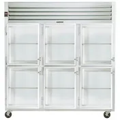 Traulsen G32003 76" Reach-In Refrigerator w/ 6 Glass Half-Doors (hinged left/left/left), Top Mount, 70 cu. ft. 1 image