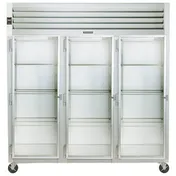 Traulsen G32013 76" 3-Section Reach-In Refrigerator w/ 3 Glass Doors (hinged left/left/left), Top Mount, 70.67 cu. ft. 1 image
