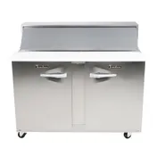 Traulsen UPT488-LL-SB 48" 2-Section Sandwich Salad Prep Table w/ 2 Doors, 8 Pans, Stainless Steel 1 image