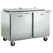 Traulsen UST488-RR 48" Two Section Sandwich Salad Prep Table w/ 2 Doors, 8 Pans, Stainless Steel, 14 cu. ft. 1 image