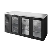 True TBR84-RISZ1-L-B-GGG-1 84" Black 3 Glass Swing Door Back Bar Cooler 1 image