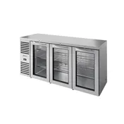 True TBR84-RISZ1-L-S-GGG-1 Stainless Steel 84" Glass Door Back Bar Refrigerator with LED 1 image