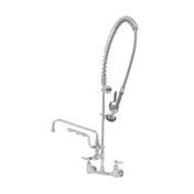 T&S Brass B-0133-U12-CR-B Ultrarinse 8" Wall Mount Mixing Faucet with Polished Chrome Plated Brass Body 1 image