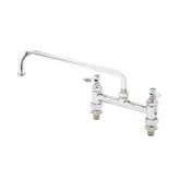 T&S Brass B-0221-CC-CR Mixing Faucet, Deck Mount, 8" Centers, 12" Swing Nozzle 1 image