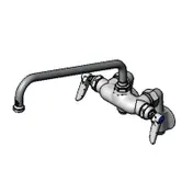 T&S Brass B-0241 Sink Mixing Faucet, 12" Swing Nozzle, Wall Mounted 1 image